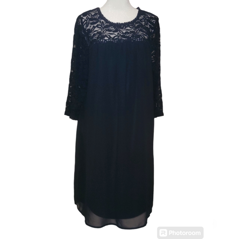 Women's Lace Collar Little Black Dress